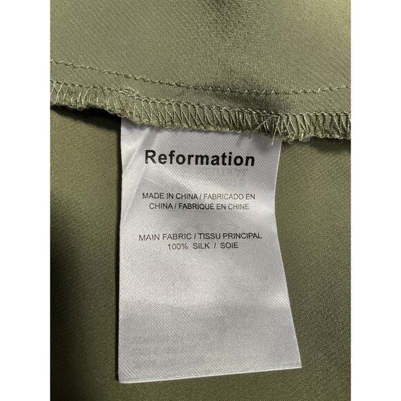 Reformation 'Layla' Green Silk Skirt Size 6 - Picture 4 of 4